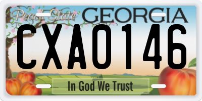 GA license plate CXA0146
