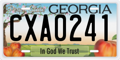 GA license plate CXA0241