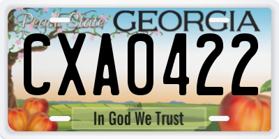 GA license plate CXA0422