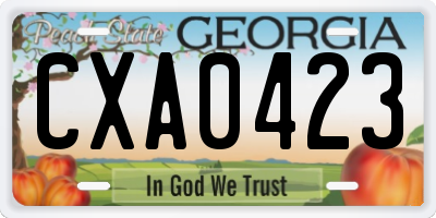 GA license plate CXA0423