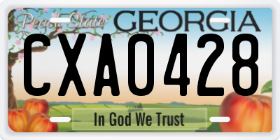 GA license plate CXA0428