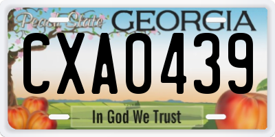 GA license plate CXA0439