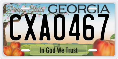 GA license plate CXA0467