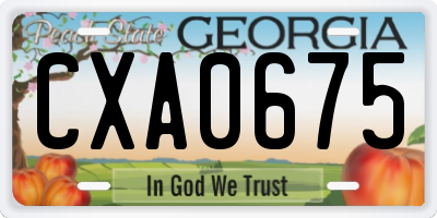 GA license plate CXA0675