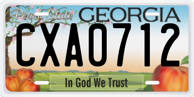 GA license plate CXA0712