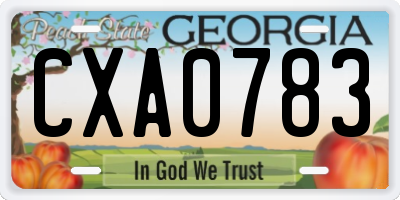 GA license plate CXA0783