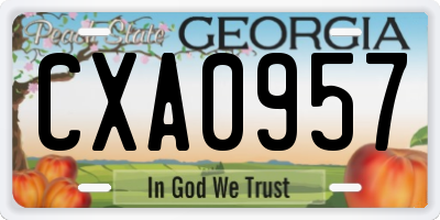 GA license plate CXA0957