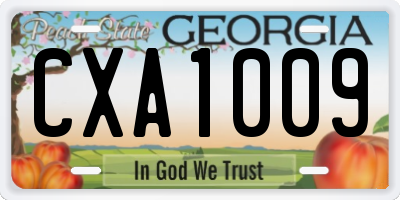 GA license plate CXA1009