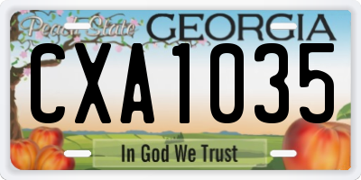 GA license plate CXA1035