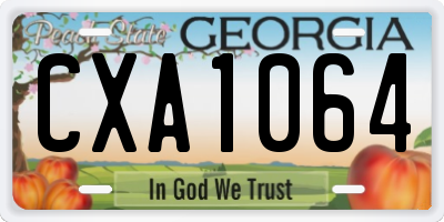 GA license plate CXA1064