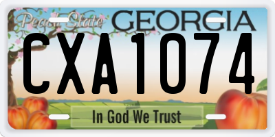 GA license plate CXA1074