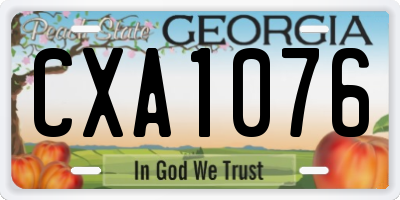 GA license plate CXA1076