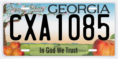 GA license plate CXA1085