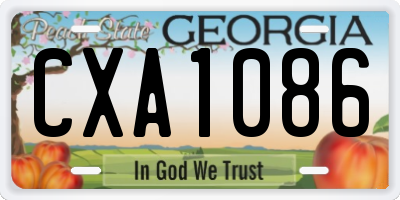 GA license plate CXA1086