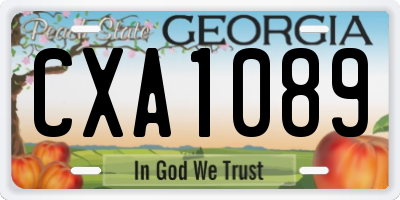 GA license plate CXA1089