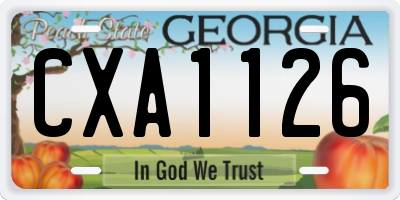 GA license plate CXA1126