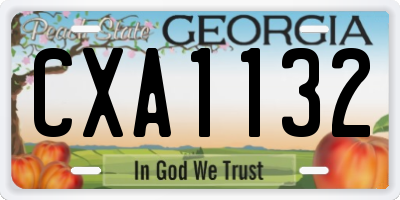 GA license plate CXA1132