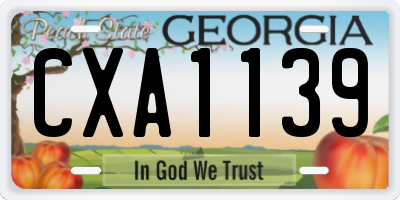 GA license plate CXA1139