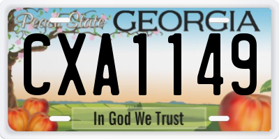 GA license plate CXA1149