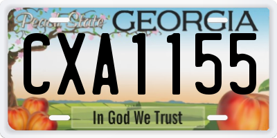GA license plate CXA1155
