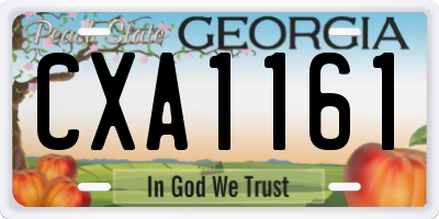 GA license plate CXA1161