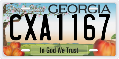 GA license plate CXA1167