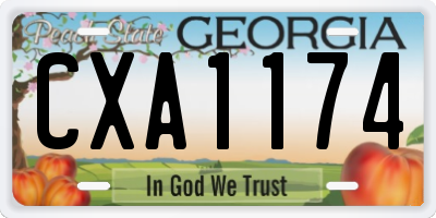GA license plate CXA1174