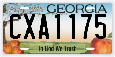 GA license plate CXA1175