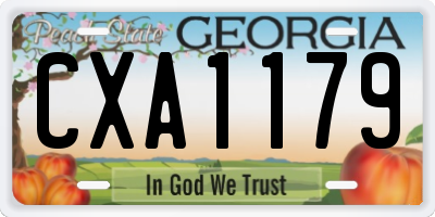 GA license plate CXA1179