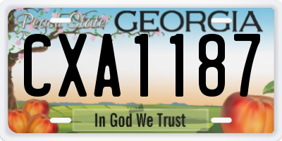 GA license plate CXA1187