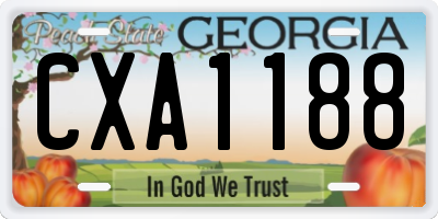 GA license plate CXA1188