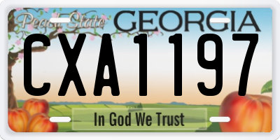 GA license plate CXA1197