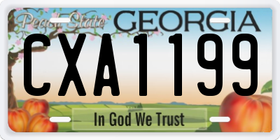 GA license plate CXA1199