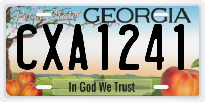 GA license plate CXA1241