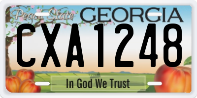GA license plate CXA1248