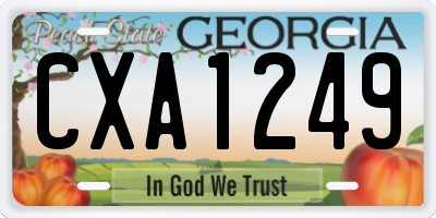 GA license plate CXA1249