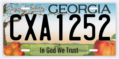 GA license plate CXA1252