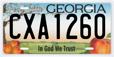 GA license plate CXA1260