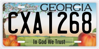 GA license plate CXA1268