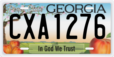 GA license plate CXA1276