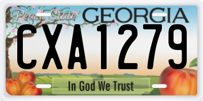 GA license plate CXA1279