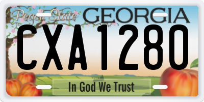 GA license plate CXA1280