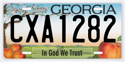 GA license plate CXA1282