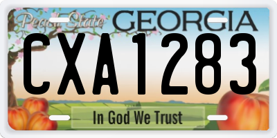 GA license plate CXA1283
