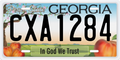 GA license plate CXA1284