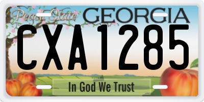 GA license plate CXA1285