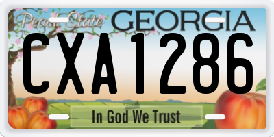 GA license plate CXA1286