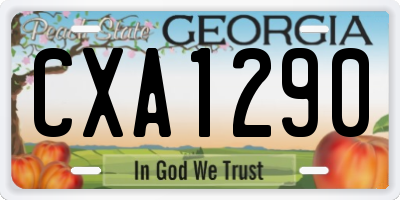 GA license plate CXA1290