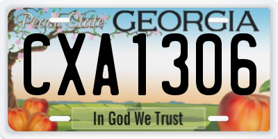 GA license plate CXA1306