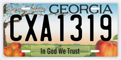GA license plate CXA1319